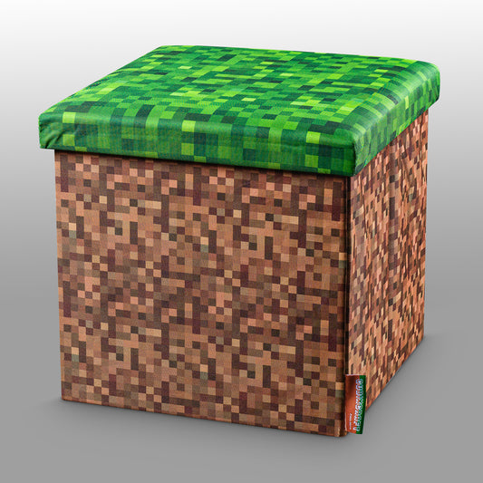 Sitzwürfel-Box im Pixel-Design "Grüne Erde"