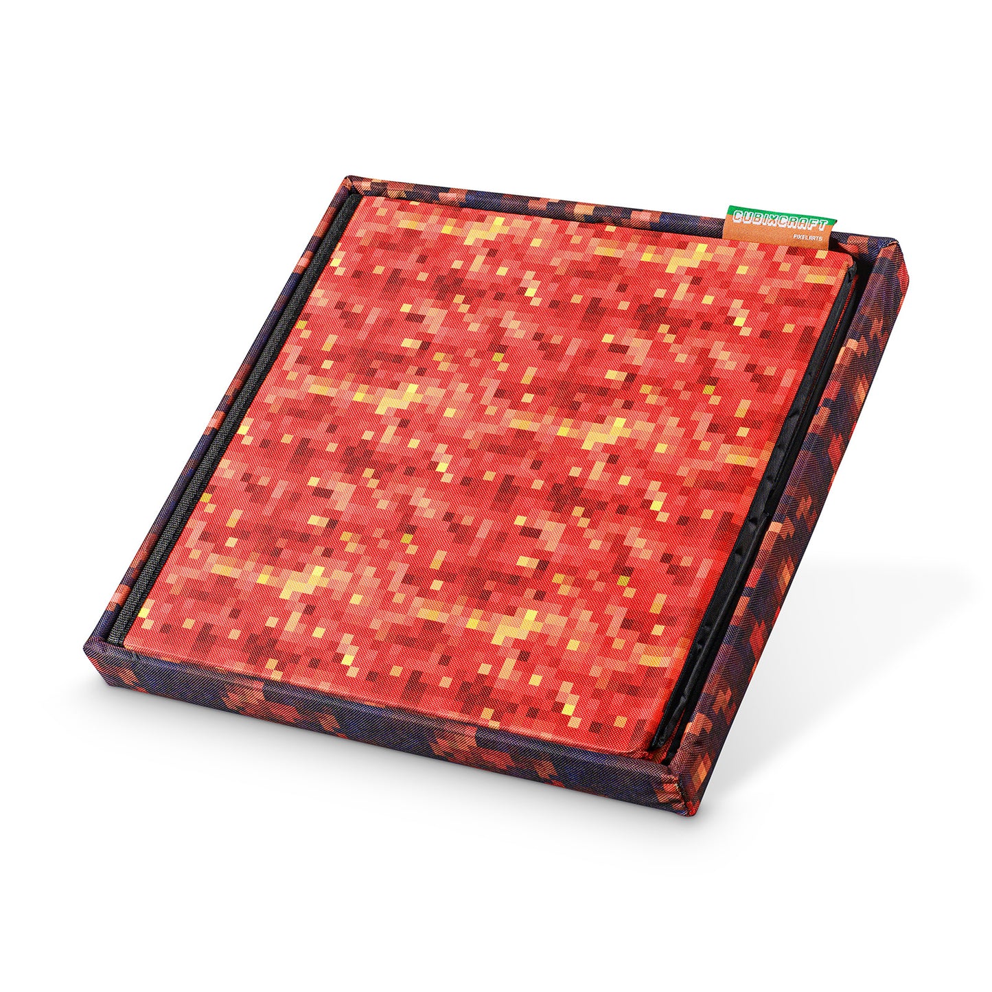 Sitzwürfel-Box im Pixel-Design "Flammende Lava"