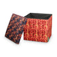 Cube seat box in pixel design"fiery lava"